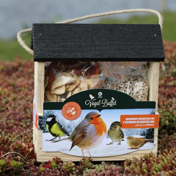 Bird - Buffet | Bird Party voederhuis inclusief 2 voedermixen - Bloomado