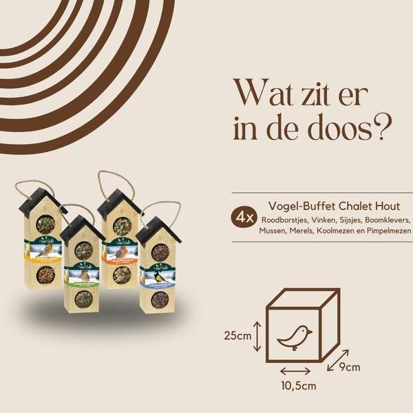Bird Buffet | Vogelvoer Bird Chalet Mix Set van 4 | 4x 200gr - Bloomado