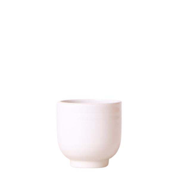 Glazed bloempot witte keramieken sierpot met glans 6 cm
