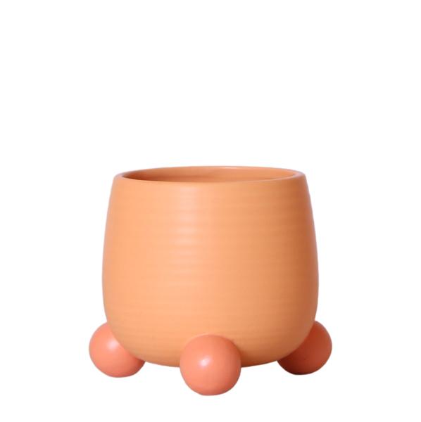 Rolling peach keramieken sierpot 9 cm