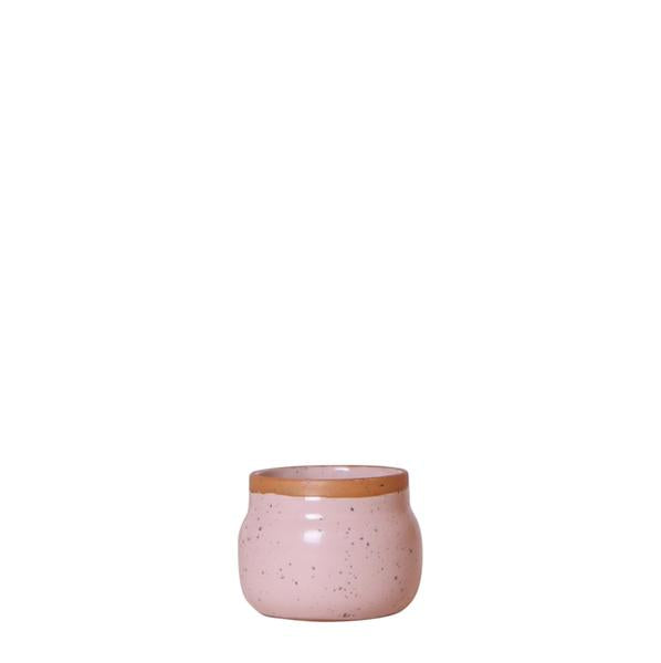 Vintage bloempot roze keramieken sierpot 6 cm