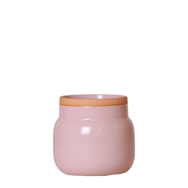 Vintage bloempot roze keramieken sierpot 9 cm