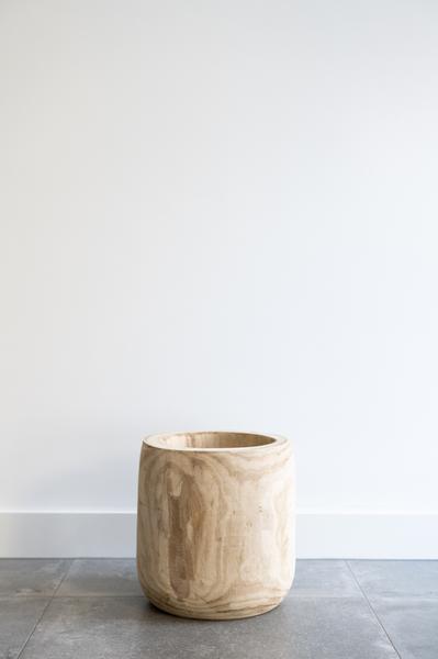 Pot hout lichtbruin pia pot