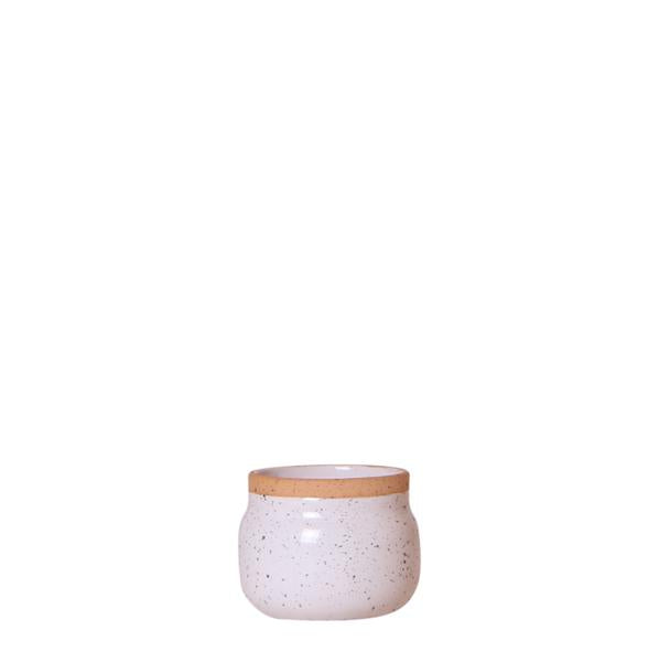 Vintage bloempot witte keramieken sierpot 6 cm