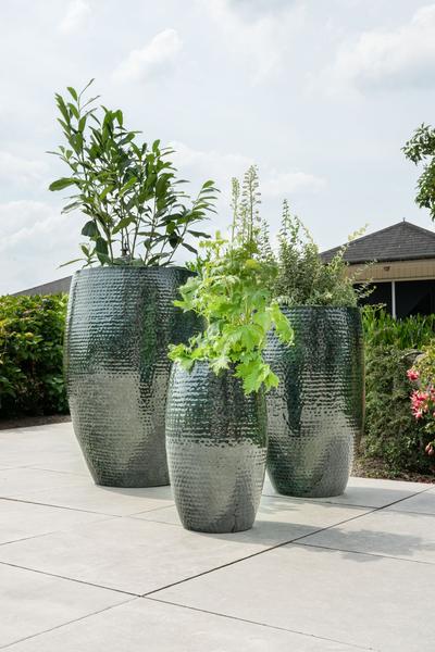 Set van 3 potten thom zwart metaal large