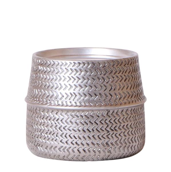 Groove bloempot gouden keramieken sierpot 12 cm