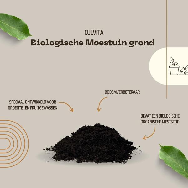 Biologische Moestuingrond 40 liter met 100 dagen voeding