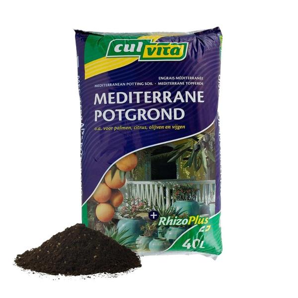 Mediterrane Potgrond 40 Liter inclusief wortelverbeteraar voor olijfbomen, citrus en palmen
