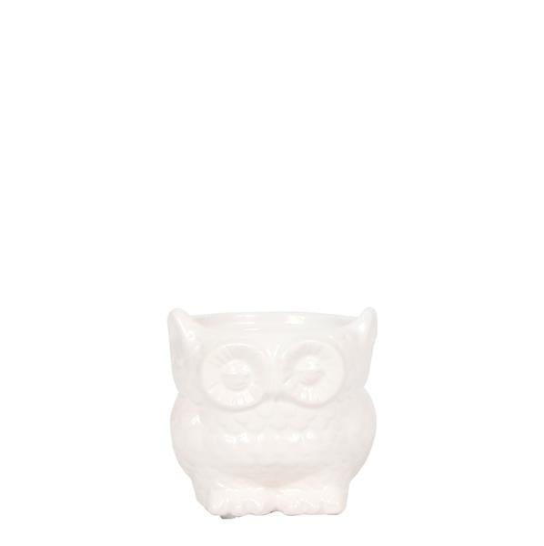 Owl bloempot witte keramieken sierpot