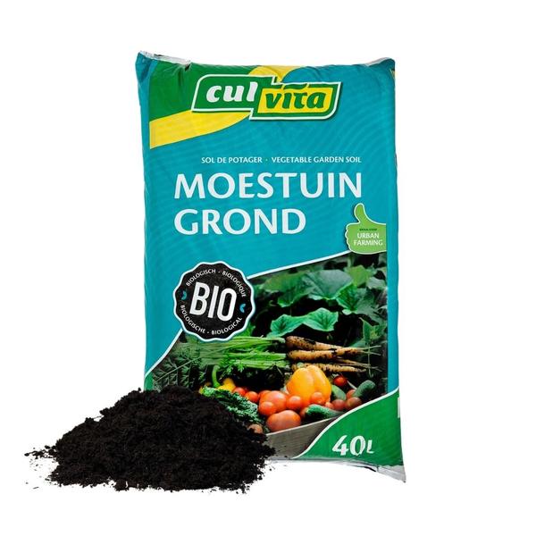 Biologische Moestuingrond 40 liter met 100 dagen voeding