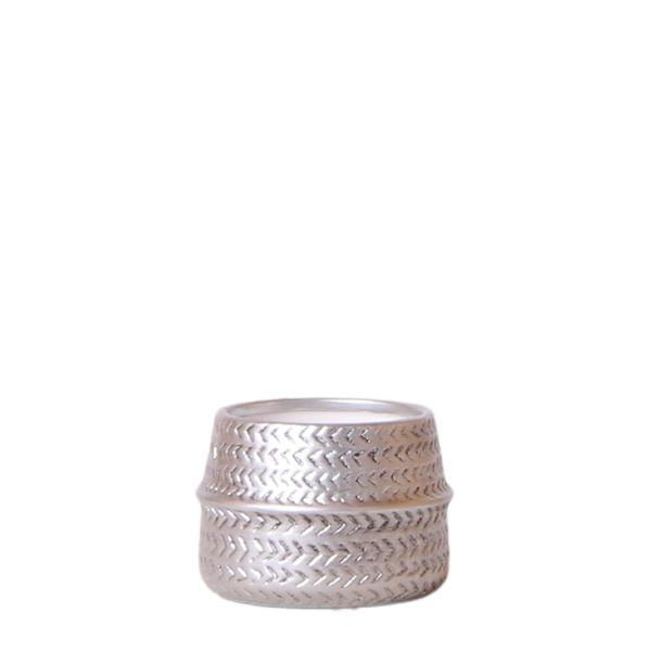 Groove bloempot gouden keramieken sierpot 6 cm