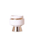 Le chic bloempot witte keramieken sierpot met zilveren details 6 cm