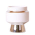Le chic bloempot witte keramieken sierpot met zilveren details 9 cm