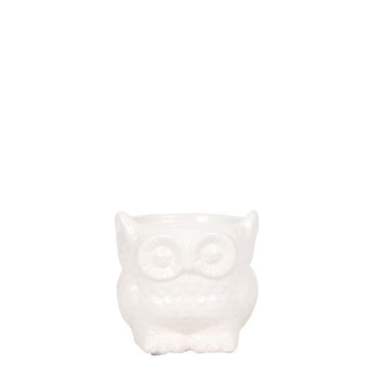 Owl bloempot witte keramieken sierpot