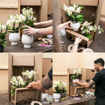 Owl bloempot witte keramieken sierpot