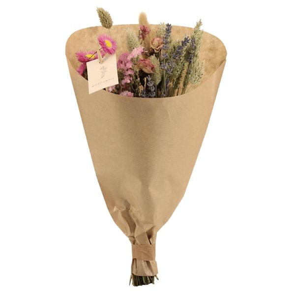 6x Feldstrauß Rosa - Trockenstrauß - 60cm - Ø25